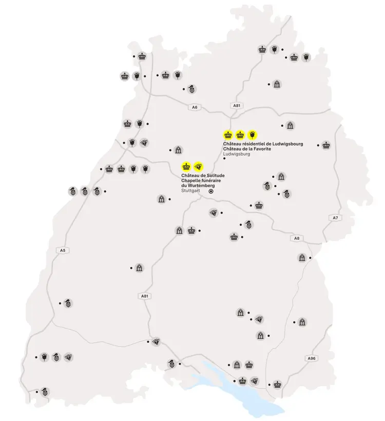 Visuel des Staatliche Schlösser und Gärten Baden-Württemberg, Illustration JUNG:Kommunikation Stuttgart et sa Région