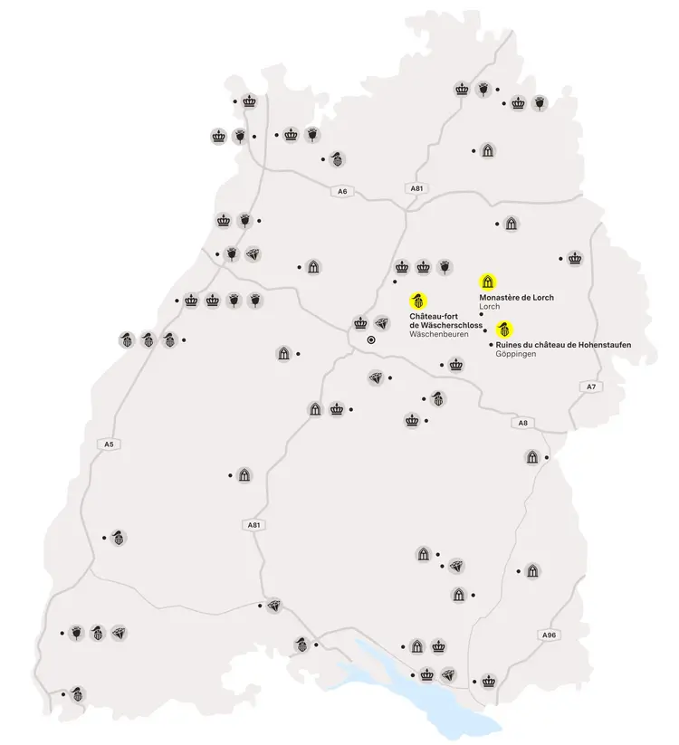 Visuel des Staatliche Schlösser und Gärten Baden-Württemberg, Illustration JUNG:Kommunikation Ostalb et Göppingen