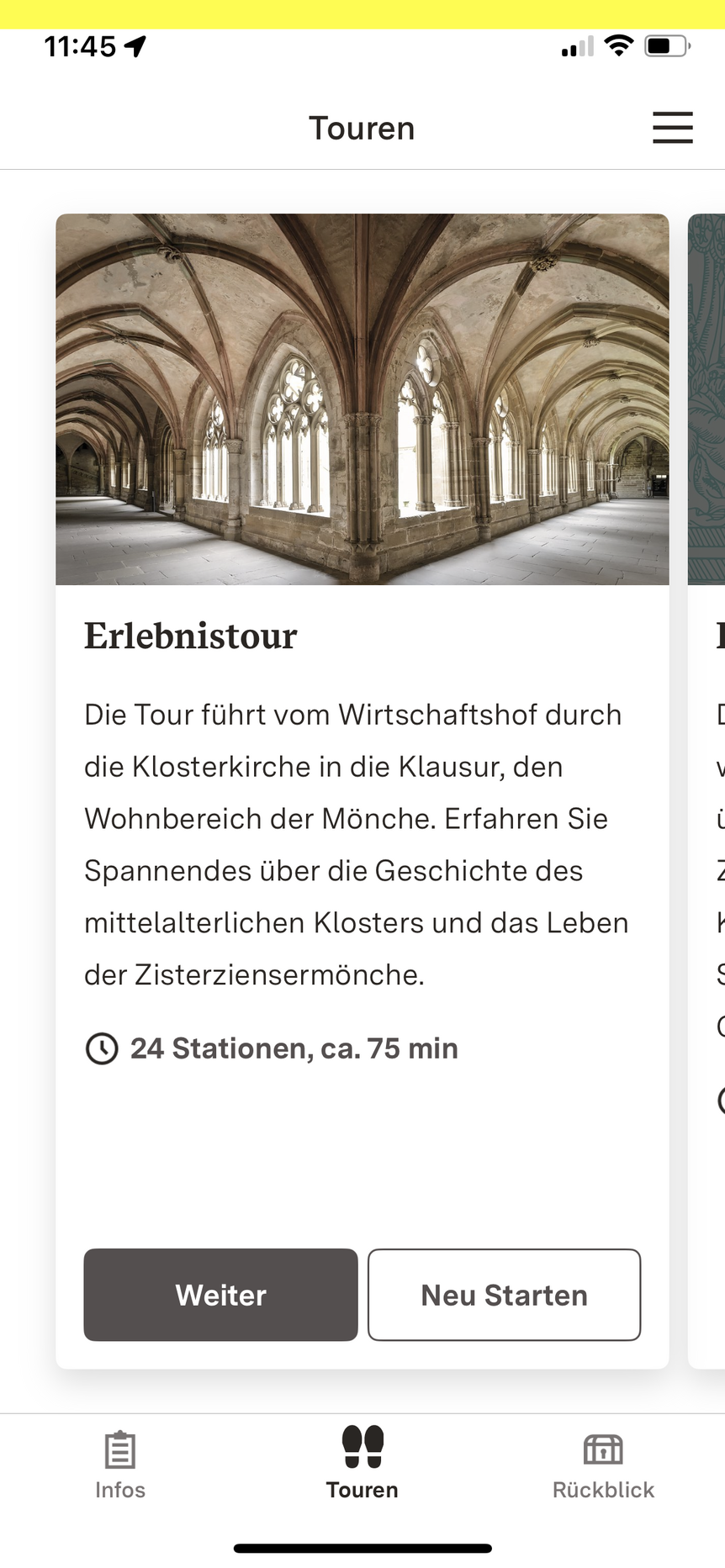 App „Monument BW“, Kloster Maulbronn, Download Erlebnistour