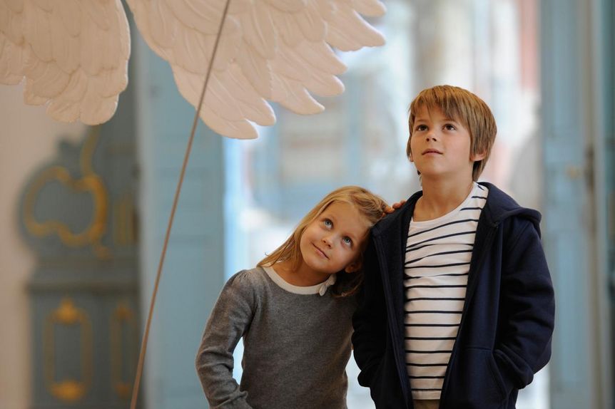 Kloster Schussenried, junge Besucher im Klostermuseum