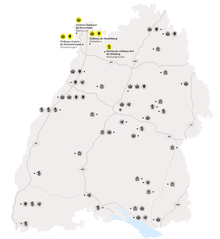 Visuel des Staatliche Schlösser und Gärten Baden-Württemberg, Illustration JUNG:Kommunikation Mannheim et sa région