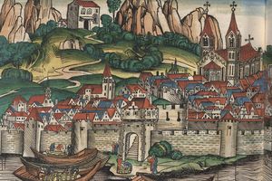 Konstanz, Holzschnitt aus der Weltchronik von Hartmann Schedel, München, Bayerische Staatsbibliothek, Rar. 287, Bl. 240v