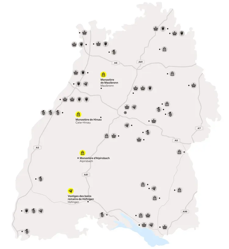 Visuel des Staatliche Schlösser und Gärten Baden-Württemberg, Illustration JUNG:Kommunikation Forêt-Noire